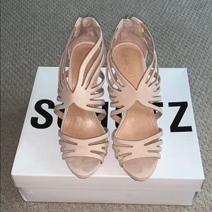 Schutz pink suede sandals